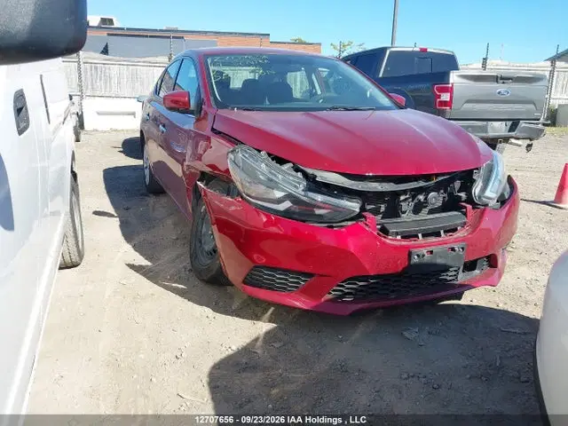 3N1AB7AP8KY349096 — 2019 Nissan Sentra 1.8 S/1.8 SV, Передняя часть (Front), фото до ремонта